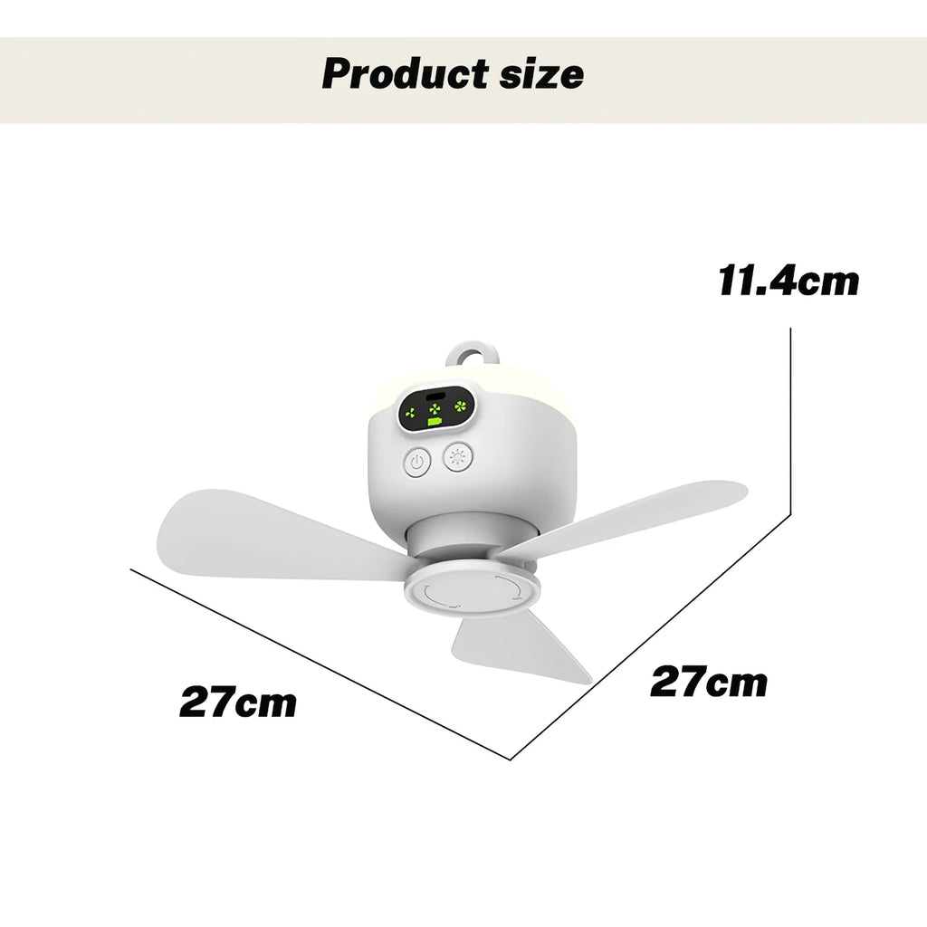 Fanair™ – Bezprzewodowy Wiatrak Kempingowy 8000mAh z Pilotem i Lampką LED